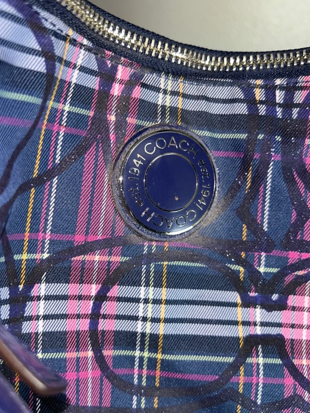 Y2K Coach Ashley Tartan Plaid Hobo Bag F20118 W/ Wallet & Extra Strap